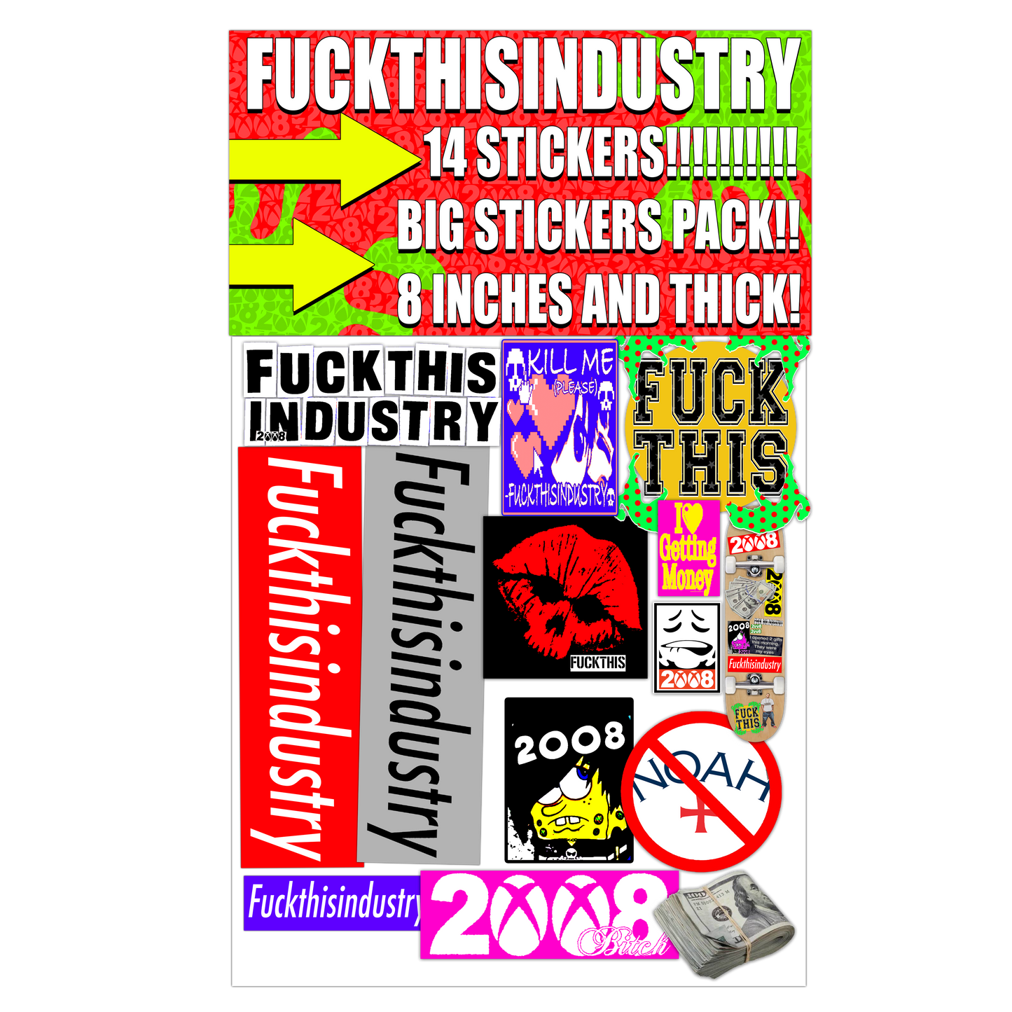*BIG* STICKERS PACK (14 STICKERS)