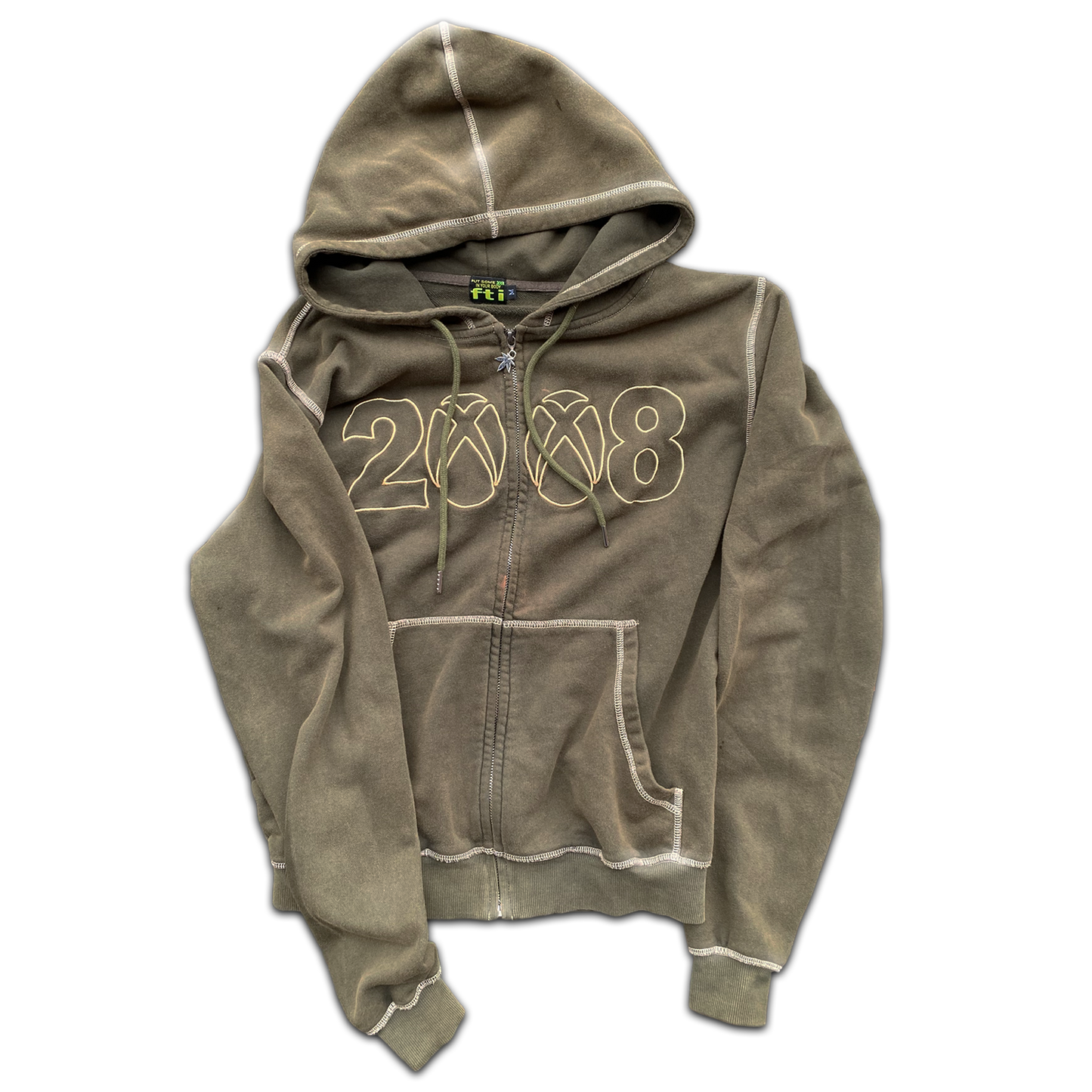 *8BOX* ZIP UP HOODIE (ARMY/TAN)