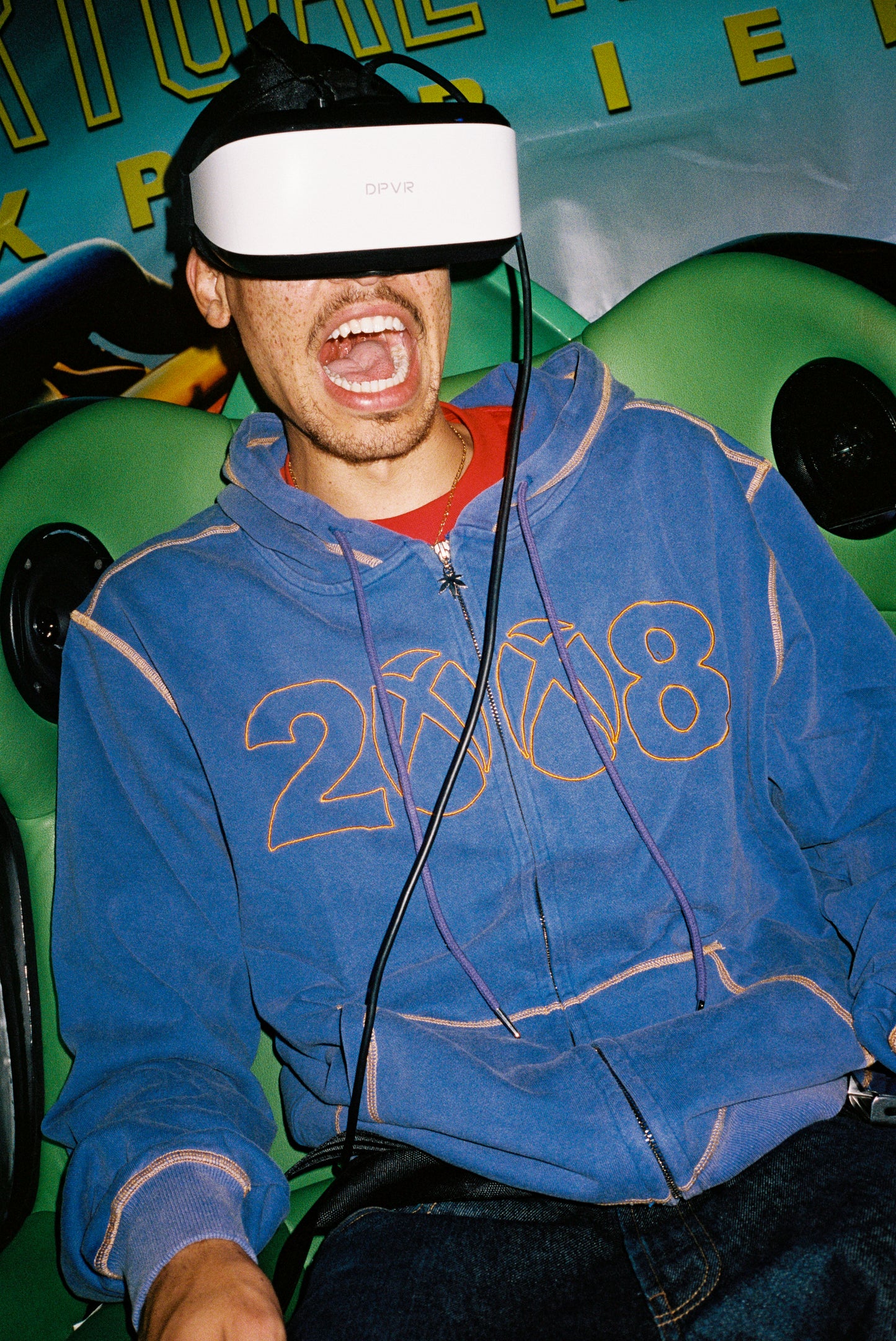 *8BOX*ZIP UP HOODIE(blue/orange)