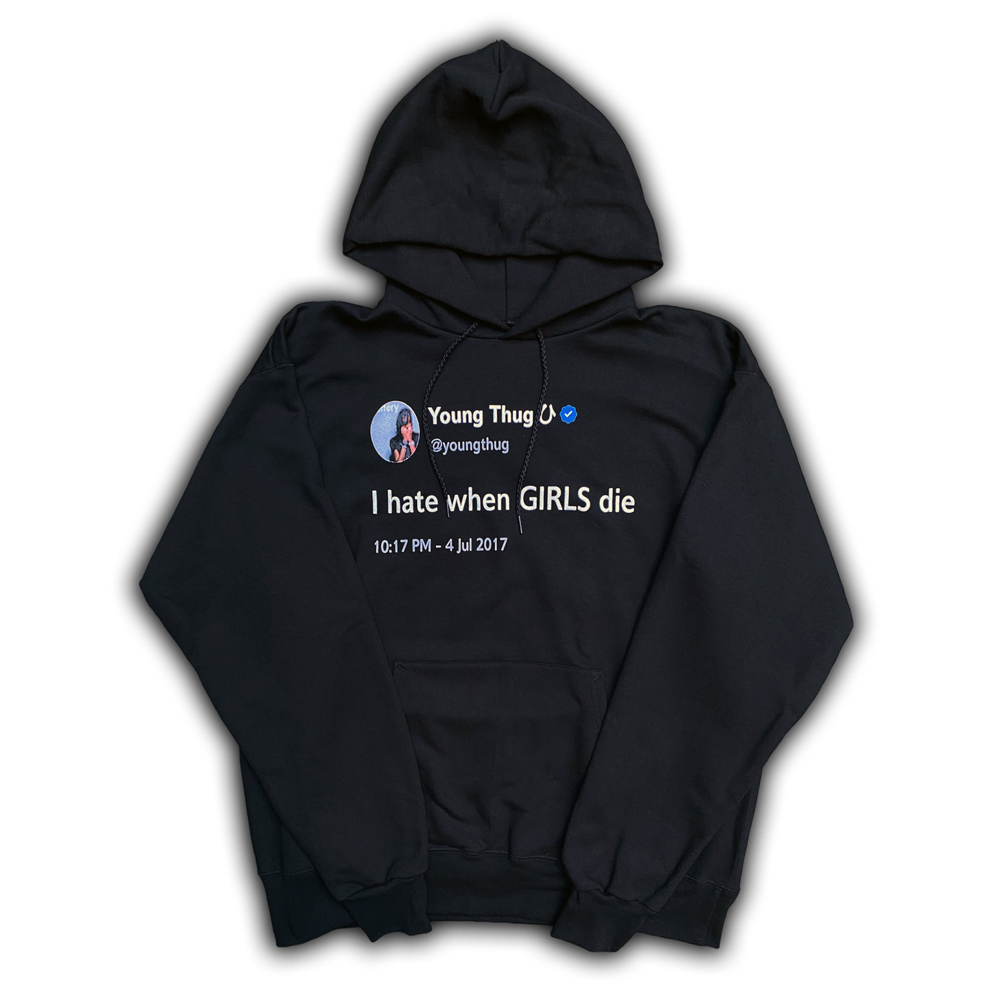 i hate when GIRLS die *hoodie* (BLACK)