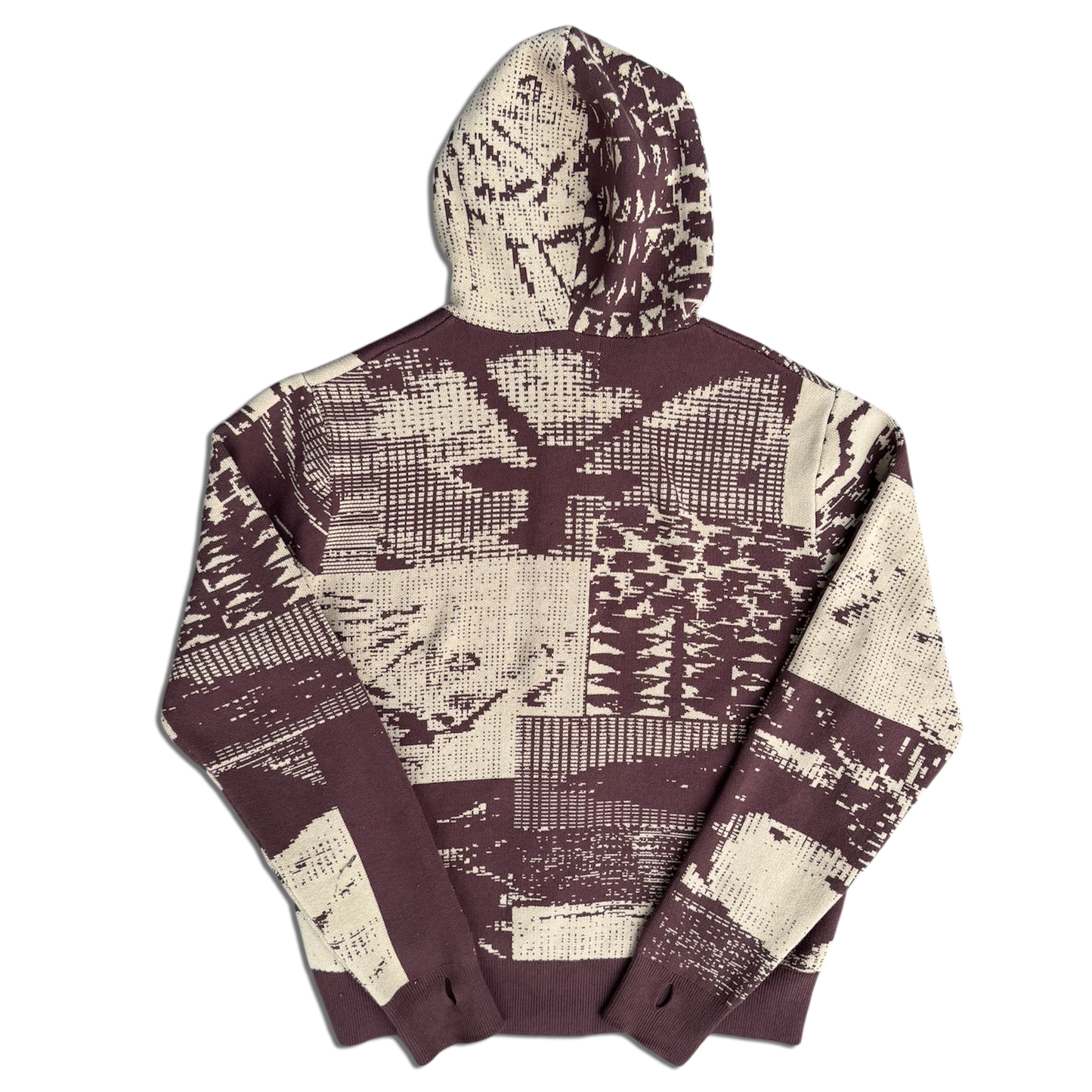 *SUP PIXEL* KNIT ZIP UP HOODIE