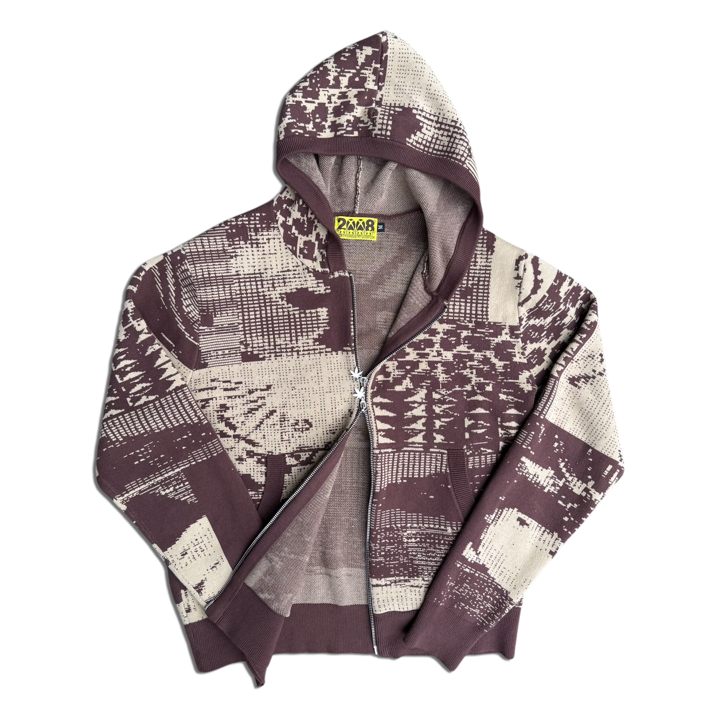 *SUP PIXEL* KNIT ZIP UP HOODIE
