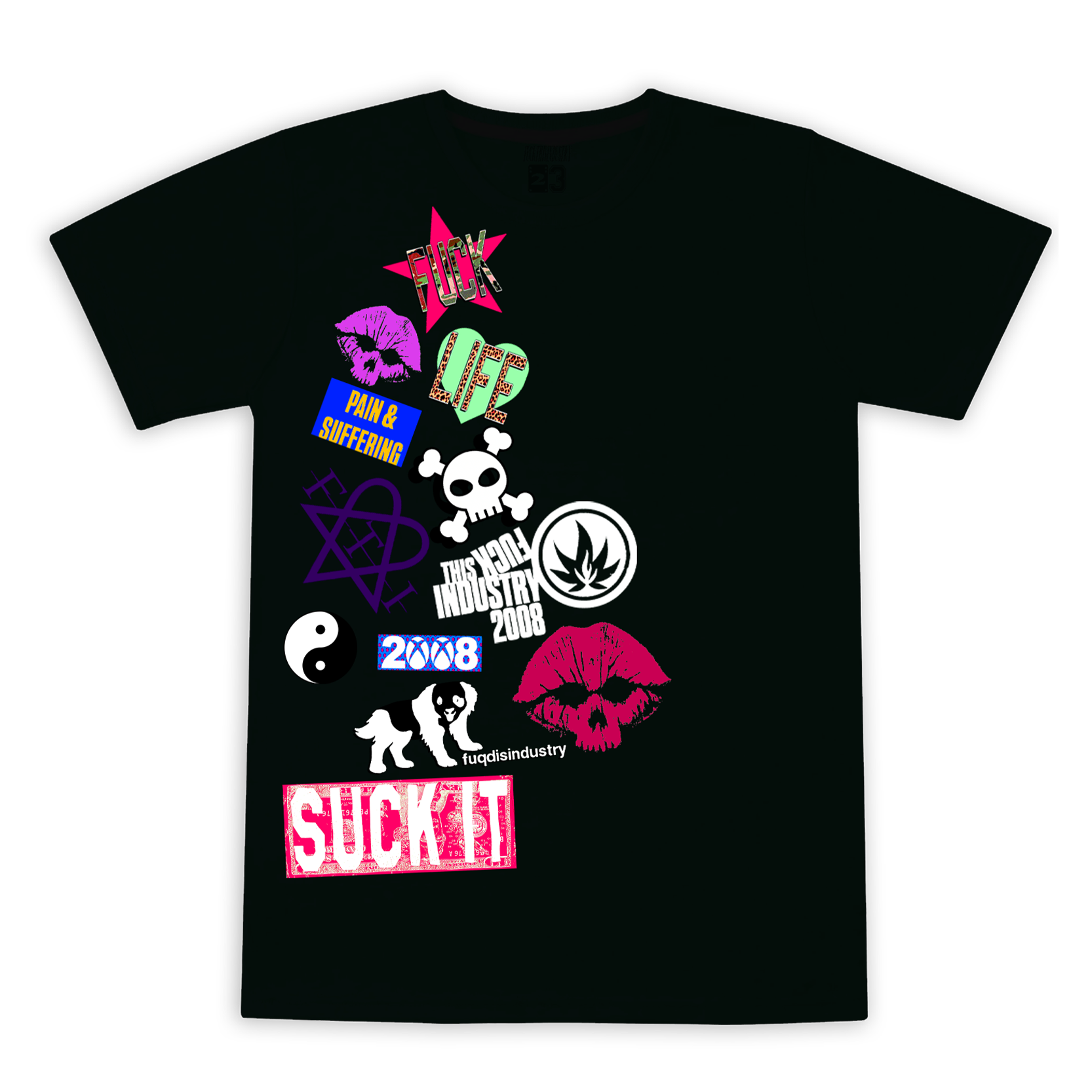 STICKER SHIRT (BLACK) – FUCKTHISINDUSTRY2008