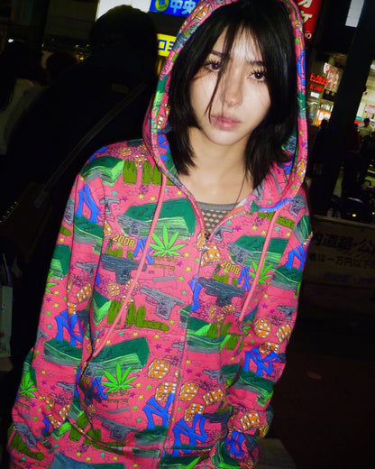 *FTI* NY ZIP UP HOODIE (PINK)