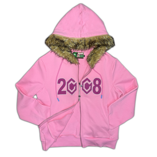 *8CUBE* FUR ZIP-UP (PINK)