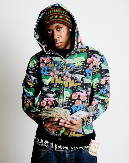 *FTI* NY ZIP UP HOODIE (BLACK)