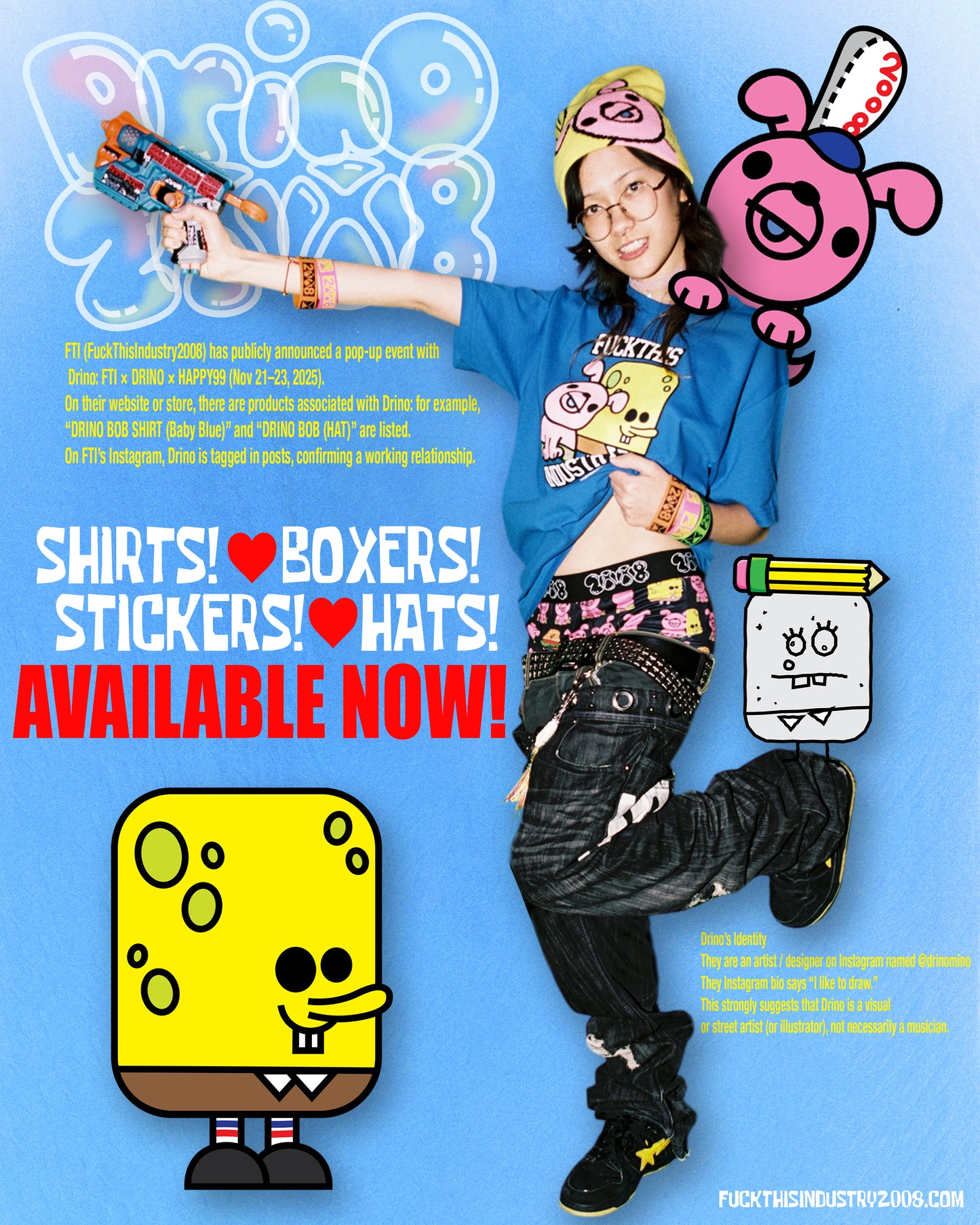 DRINO! BOB SHIRT (BLUE)