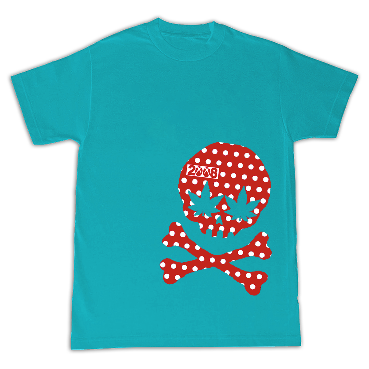 POLKAWEEDSKULL (SHIRT) TEAL