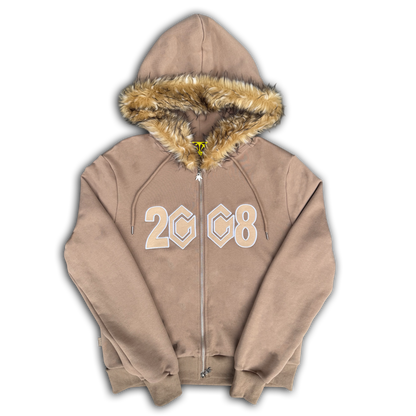 *8CUBE* FUR ZIP-UP (BROWN)