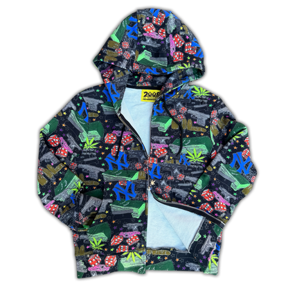 *FTI* NY ZIP UP HOODIE (BLACK)