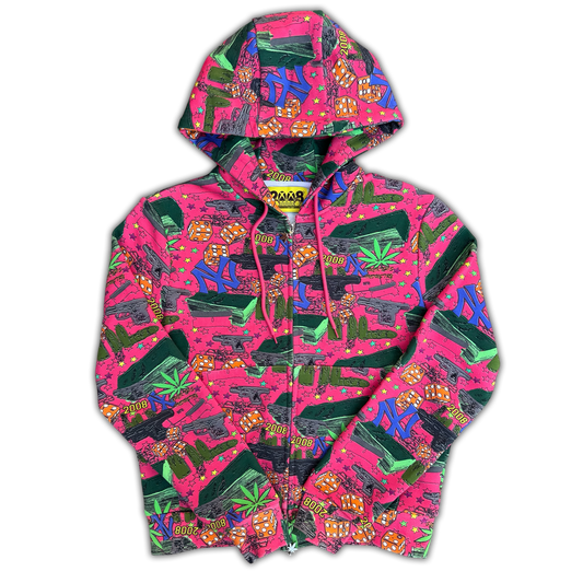 *FTI* NY ZIP UP HOODIE (PINK)