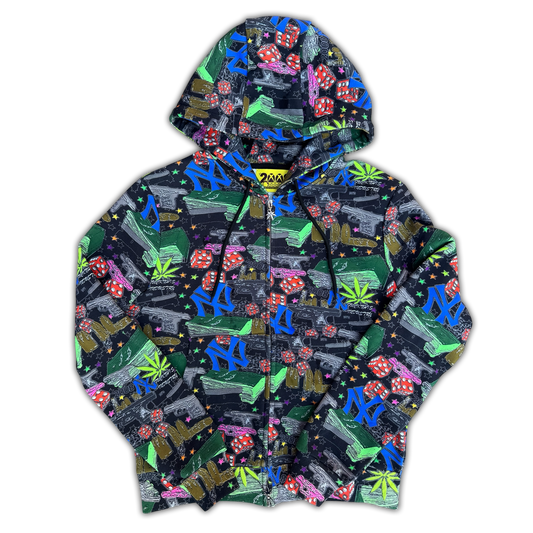 *FTI* NY ZIP UP HOODIE (BLACK)