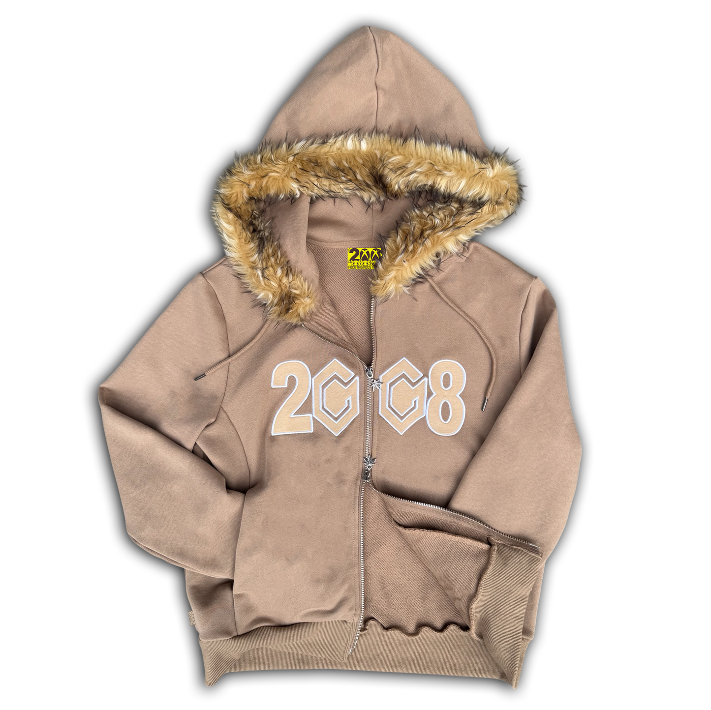 *8CUBE* FUR ZIP-UP (BROWN)