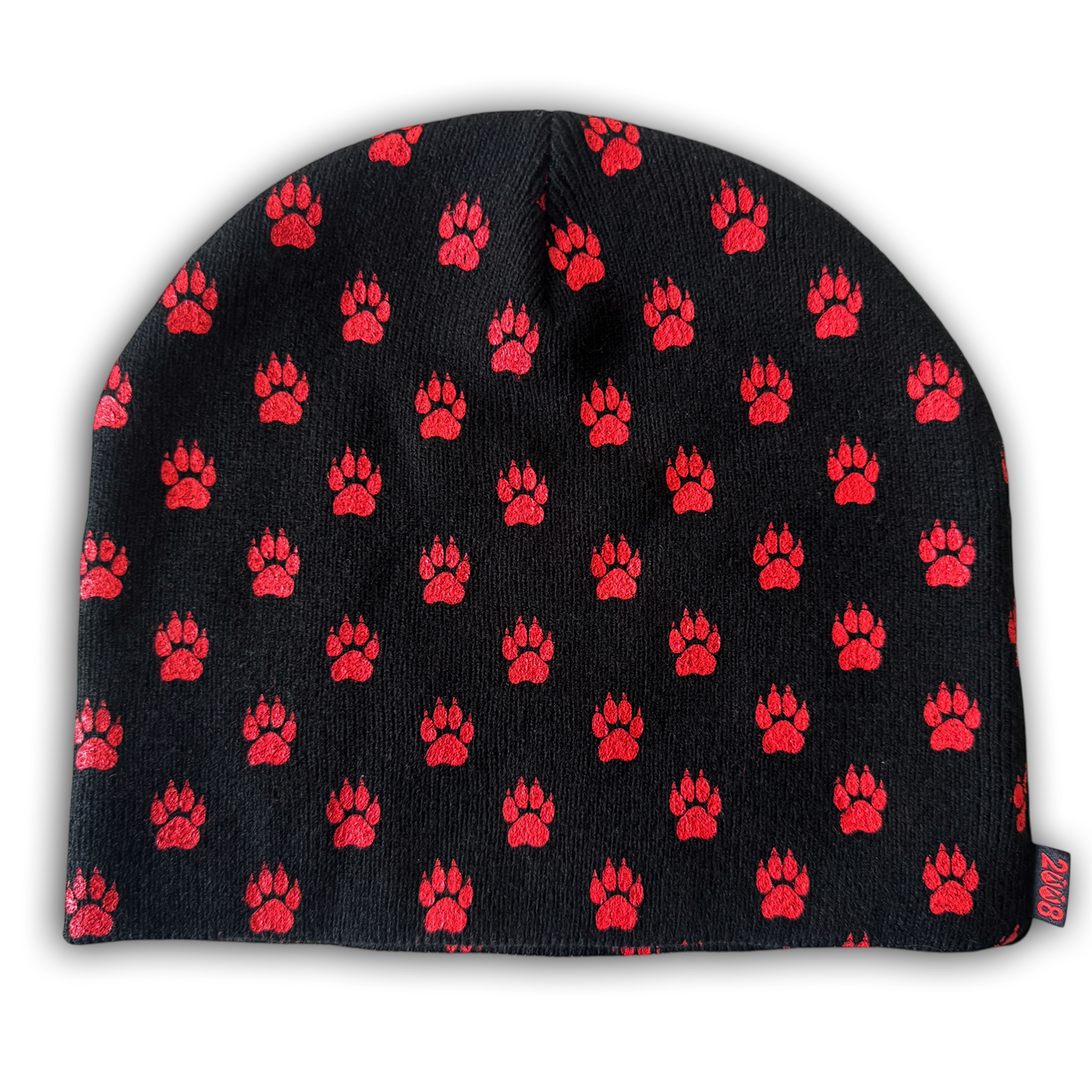PAWS BEANIE (BLACK RED)