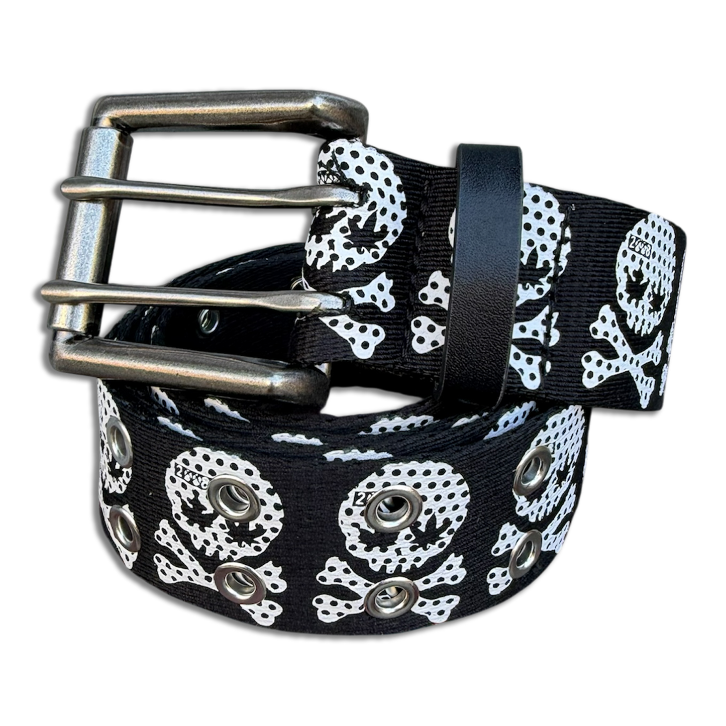 POLKA SKULL GROMMET BELT