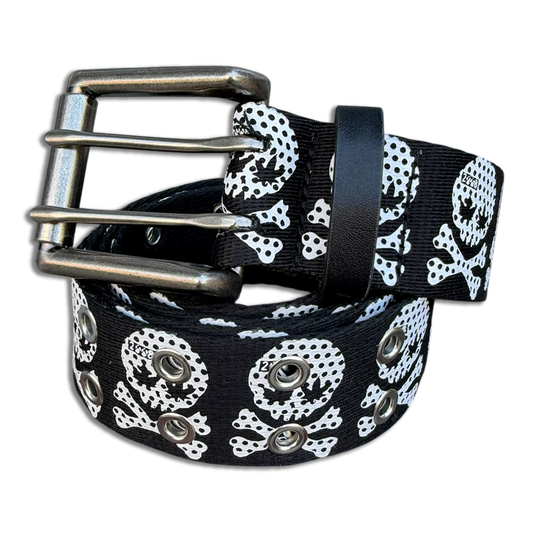 POLKA SKULL GROMMET BELT