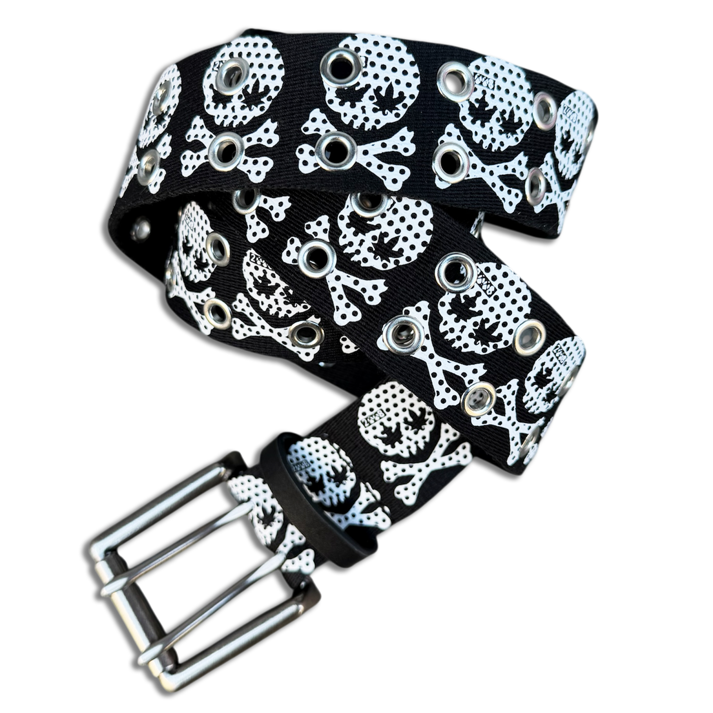 POLKA SKULL GROMMET BELT